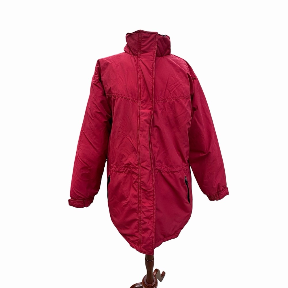 Vintage Eddie Bauer Women XL Red Ski Snowboard Goose Down Parka Jacket Barn Coat